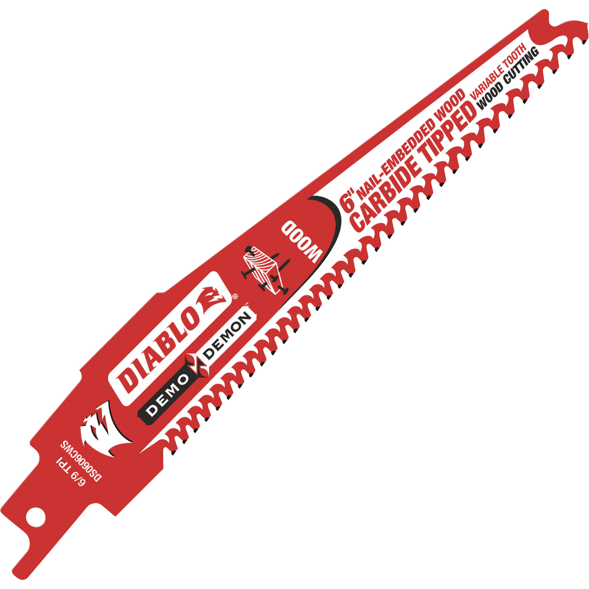 Diablo Demo Demon Carbide-Tipped Reciprocating Saw Blade - 6in., 6 TPI, Model# DS0606CW